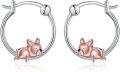 wholesale 925 Sterling Silver French Bulldog Sleeping Dog Charm Hoop Earrings Gift for Women-0-0