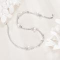 wholesale 925 Sterling Silver Pearl Chain Bracelet With Delicate Beads-0-1