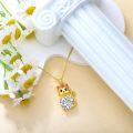 wholesale Gold 925 Sterling Silver 5A Cubic Zirconia Cartoon Cat Pendant Necklace for Women-0-2
