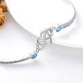 wholesale 925 Sterling Silver Blue Crystal Godmother and Goddaughter Infinity Heart Bracelet-0-2