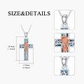 wholesale Sterling Silver Turquoise Cross Birth Flower Necklace 12 Month Pendant for Women Mom-0-39
