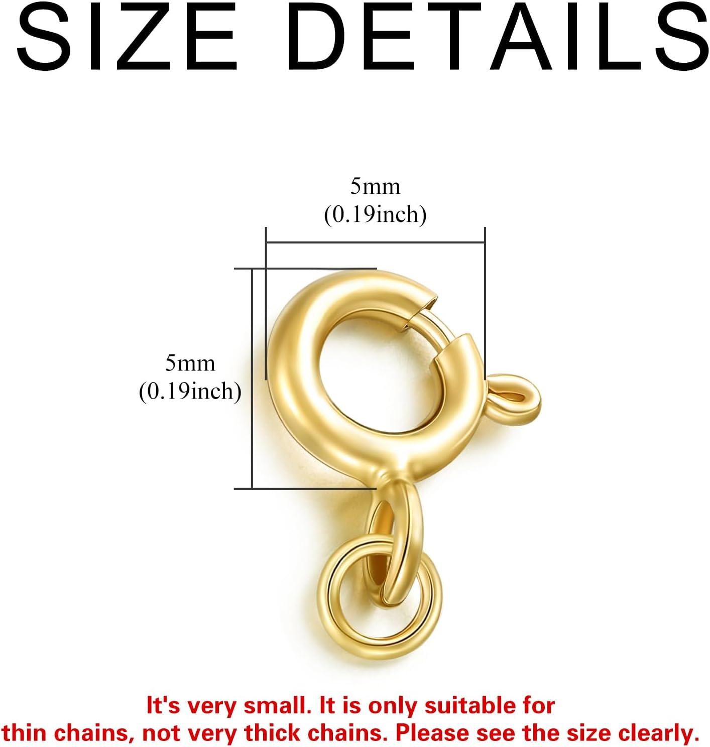 10K Yellow Gold 1 2 3 4 5 Necklace Extender Chain w Double Spring Clasp Bracelet Anklet Extension-0-3