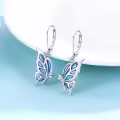 wholesale 925 Sterling Silver Blue & Purple Abalone Shell Butterfly Drop Earrings for Women-0-1