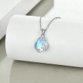 wholesale 925 Sterling Silver Blue Moonstone Filigree Teardrop Pendant Necklace-0-4