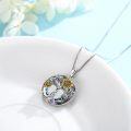 wholesale 925 Sterling Silver Crystal Sunflower Tree of Life Pendant Necklace for Women Mom Wife Gifts-0-1