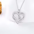 TOUPOP Sterling Silver Heart Initial A-Z Letter Pendant Necklace-0-5