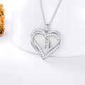 TOUPOP Sterling Silver Heart Initial A-Z Letter Pendant Necklace-0-5