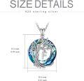 wholesale Sterling Silver Crystal Tree of Life Initial Necklace Mother s Day Gift - Rhodium Plated-0-89