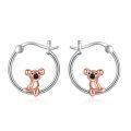 wholesale 925 Sterling Silver Koala Bear Claw Print Hoop Earrings for Women and Girls-0-0