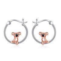 wholesale 925 Sterling Silver Koala Bear Claw Print Hoop Earrings for Women and Girls-Koala