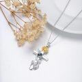 wholesale 925 Sterling Silver 925 Customizable Sunflower Photo Projection Cross Pendant Necklace for Women & Girls-0-1