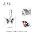 wholesale 925 Sterling Silver Red & Blue Enamel Butterfly Drop Earrings for Women-0-3