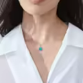 wholesale 925 Sterling Silver Natural Turquoise and Larimar Infinity Feather Pendant Necklace-0-6