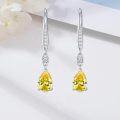 wholesale 925 Sterling Silver Blue Austrian Crystal Pear Drop Leverback Earrings for Women's Gifts-0-38