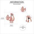 wholesale Rose Gold 925 Sterling Silver Chicken Stud Earrings for Women Girls  24x18mm-0-4