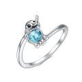 TOUPOP Sterling Silver Elephant Ring with Stone Jewelry Gift for Women-0-0