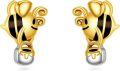 wholesale 925 Sterling Silver Gold Plated Bumblebee Stud Earrings - Cute Insect Jewelry for Women-0-0