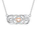 wholesale 14k Two Tone Heart Pendant Necklace With Lab Diamond Accents-0-0