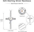 wholesale 925 Sterling Silver Cross with Mustard Seed and Cubic Zirconia Heart Pendant Necklace for Women Christian s-0-2