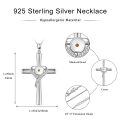 wholesale 925 Sterling Silver Cross Pendant With Crystal Details-0-2