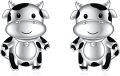 wholesale 925 Sterling Silver Cow Stud Earrings - Adorable Farm Animal  for Her-0-0