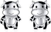 wholesale 925 Sterling Silver Cow Stud Earrings - Adorable Farm Animal  for Her-Cow