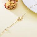 wholesale 14K Gold Lotus Flower Pearl Daisy Charm Bracelet Anklet for Women-0-2