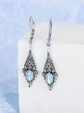 wholesale 925 Sterling Silver Blue Moonstone Bohemian Drop Earrings for Women-0-3