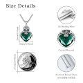 wholesale 925 Sterling Silver Green Heart Pirate Skull Pendant Gothic Necklace for Women and Men-0-4