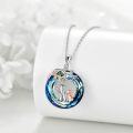 wholesale 925 Sterling Silver Blue Crystal Heart Family Tree Pendant Necklaces Gifts for Mom on Mothers Day-0-3