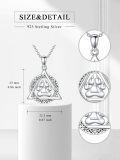 wholesale 925 Sterling Silver Triquetra Celtic Knot Wolf Claw Paw Print Thematic Pendant Necklace-0-3