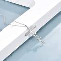 wholesale 925 Sterling Silver Cross Necklace with Stone for Women, Religious Christian Jewelry Gift-0-1