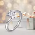 TOUPOP Sterling Silver D Color Vvs1 Moissanite Women's Engagement Wedding Ring Bands Size 6-9-0-4