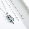 wholesale 925 Sterling Silver Owl Tree of Life Pendant Necklace with Opal Abalone Shell Inlay-0-1