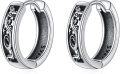 wholesale 925 Sterling Silver Viking Runes Huggie Hoop Earrings for Men & Women-0-0