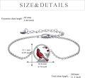 wholesale 925 Sterling Silver Red Bird and Cherry Branches Charm Anklet-0-3