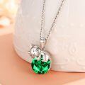 wholesale 925 Sterling Silver Cat Mom Baby Sleeping With Yellow Crystal Pendant Necklace-0-64
