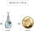 wholesale 925 Sterling Silver Moonstone Urn Necklace with Daisy Rose Tree Teardrop Pendant - Cremation Jewelry Memorial Keepsake-0-4