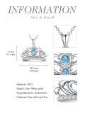 wholesale 925 Sterling Silver Crown Pendant Necklace Wholesale With Blue Gemstone-0-3