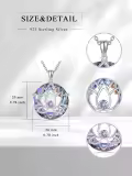 TOUPOP Sterling Silver Crystal Lotus Flower Pendant Necklace-0-1