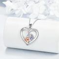TOUPOP Sterling Silver Crystal Unicorn Heart Pendant I Love You Necklace-0-4