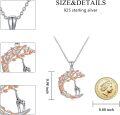 wholesale 925 Sterling Silver Tree with Giraffe and Leaves Charm Necklace-0-1