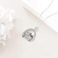 wholesale 925 Sterling Silver Raccoon Love Heart Pendant Necklaces for Couples and Families Gifts-0-4