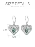 TOUPOP Sterling Silver Moss Agate Natural Stone Leverback Earrings-0-4