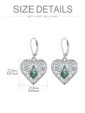 TOUPOP Sterling Silver Moss Agate Natural Stone Leverback Earrings-0-4
