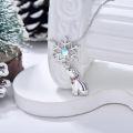 wholesale 925 Sterling Silver Snowflake Pendant Necklace with Polar Bear Charm and Moonstone Gemstones s for Women-0-2