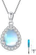 wholesale Sterling Silver Opal Turquoise Moonstone Moss Agate Urn Necklace for Ashes-0-6