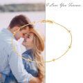 wholesale 18K Gold Bead Thin Chain Bracelet for Women Real Gold Jewelry-0-5