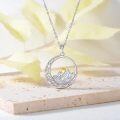 wholesale 925 Sterling Silver Yellow Gold Plated Celtic Sun Mountain Pendant Necklace for Women Adventure Lover Gifts-0-2