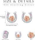 wholesale 925 Sterling Silver Gold Plated Pink Crystal Rose Horseshoe Stud Earrings for Women Hypoallergenic s-0-1